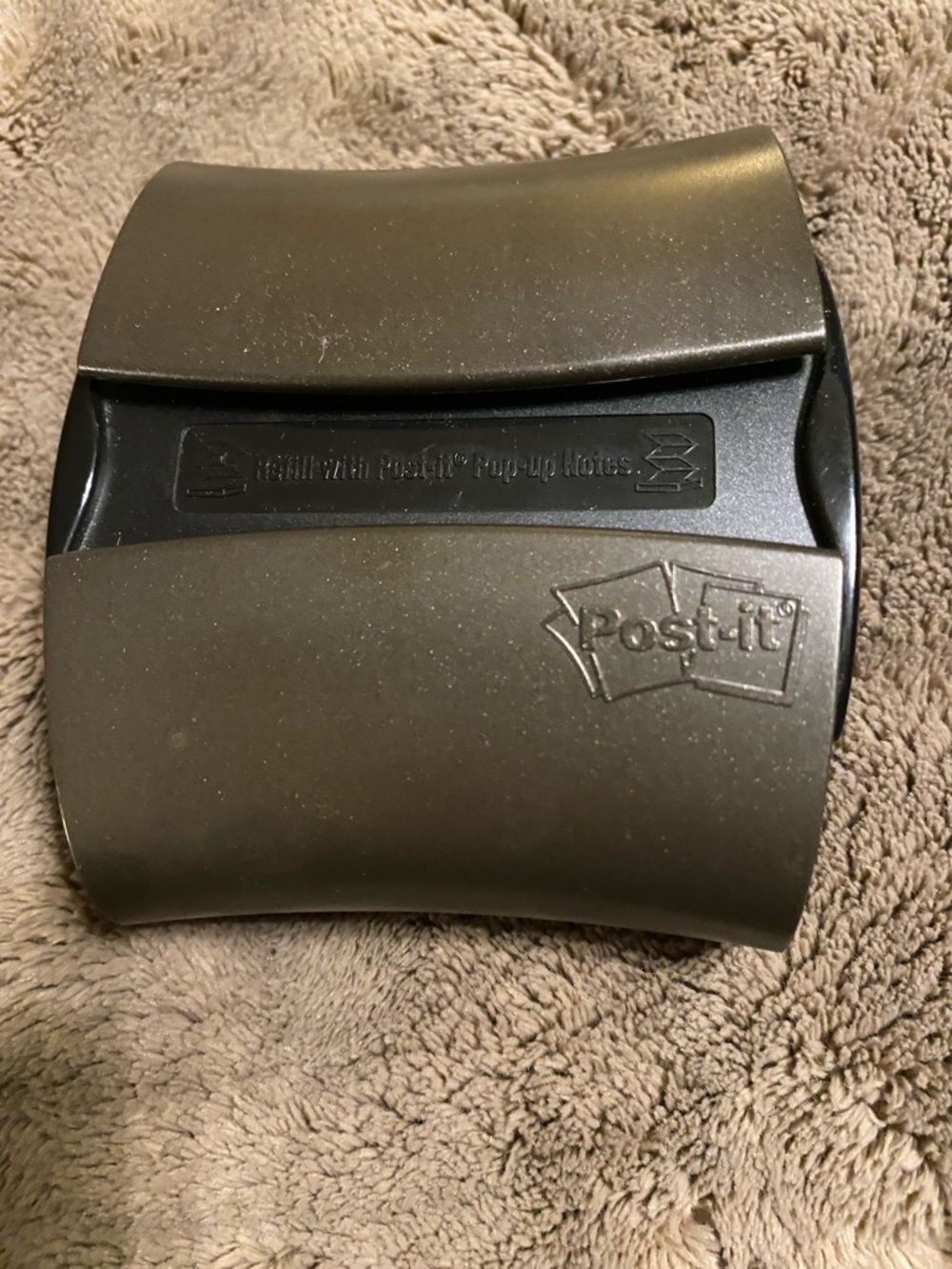 Vintage Post-it Pop-Up Note Dispenser PRO 330 in Brown With Tint Of Gold Glitter
